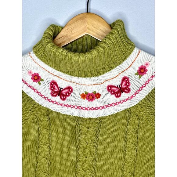 Girl's Gymboree Cottagecore Cable Knit Embroidered Collar Sweater 3-4 - Picture 3 of 4